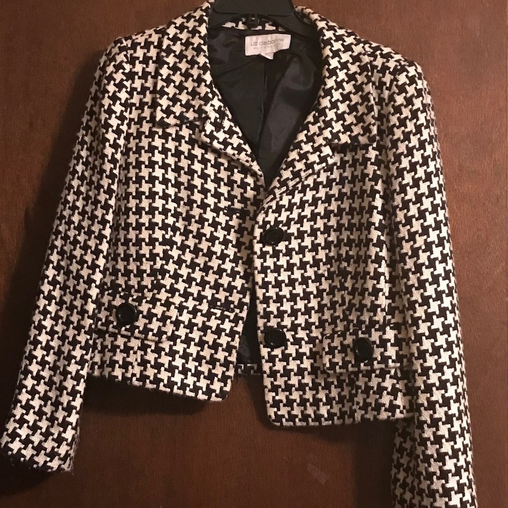 Classy Houndstooth Short Jacket